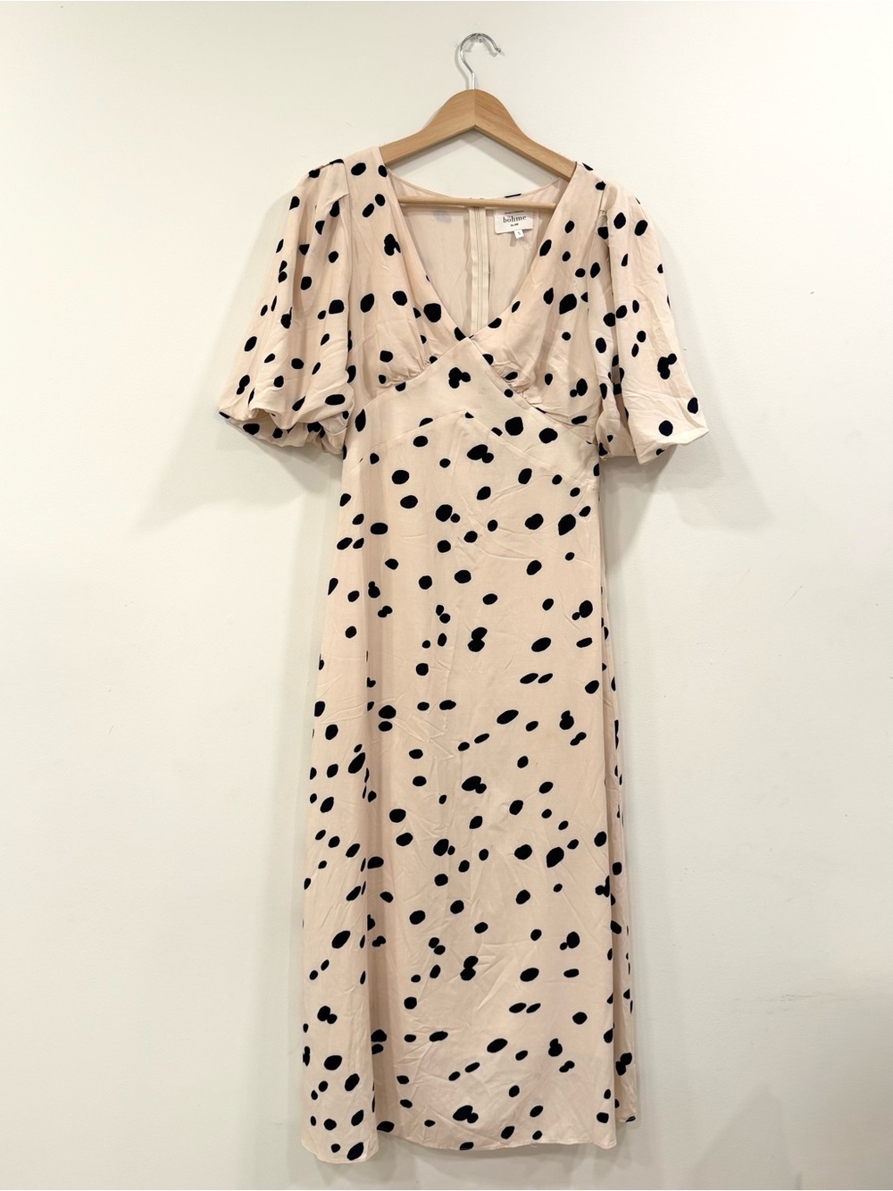 Bohme Polka Dot Midi Babydoll Dress
